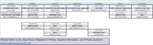 Our Class Schedule